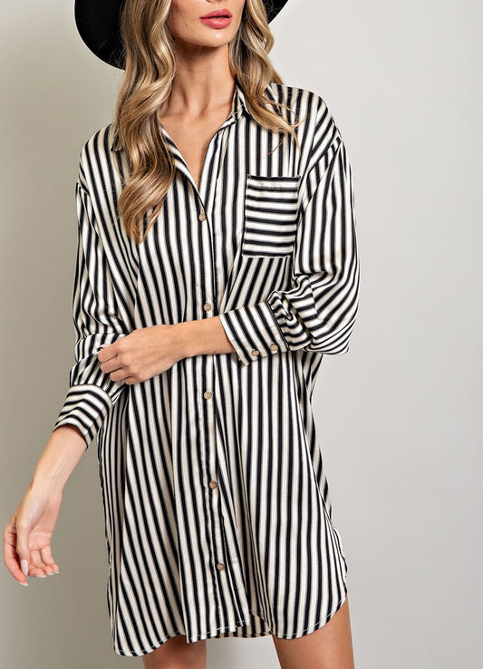 Sophia Stripe Shirt Dress