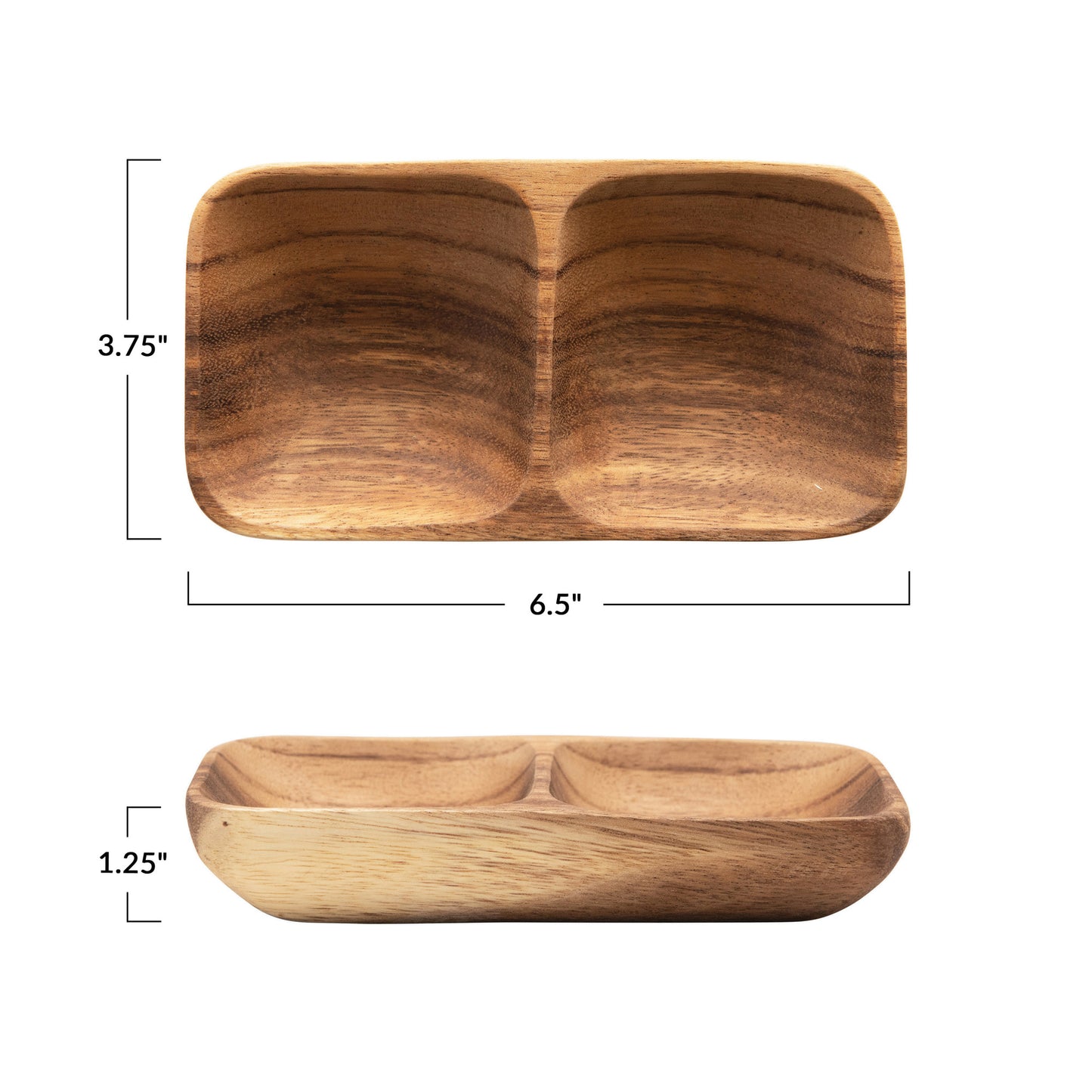 Sectioned Acacia Tray