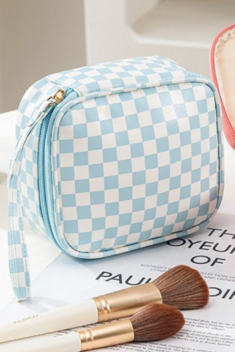 Checkered Cosmetic Bag