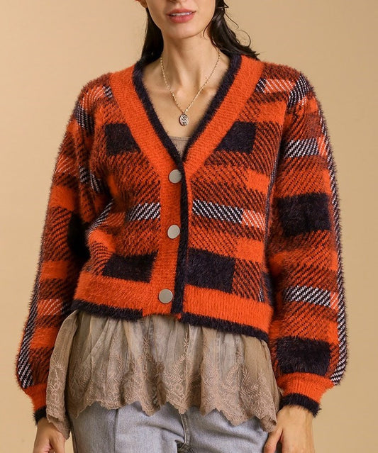 Peg Plaid Cardigan