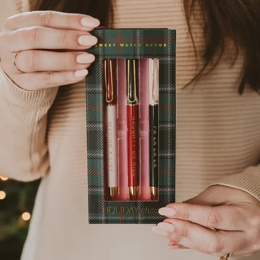 Metal Holiday Cheer Pen Set