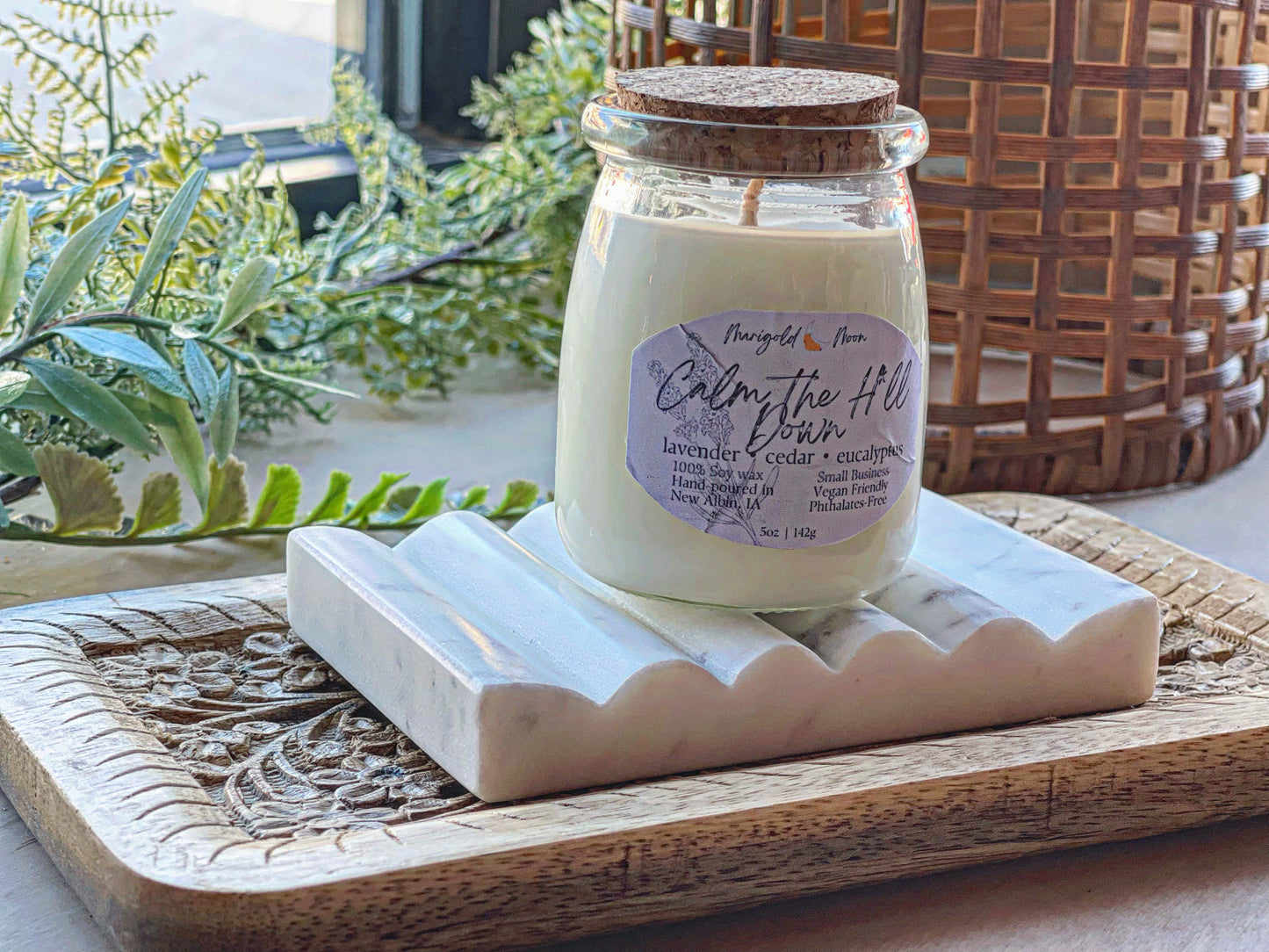 Scalloped Marble Soap Dish